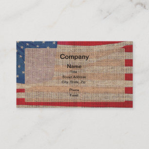 Carte De Visite Drapeau américain Burlap