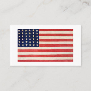 Carte De Visite Drapeau américain des étoiles vintages et des rayu