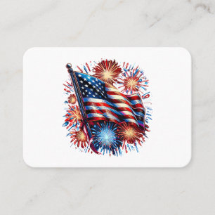 Carte De Visite Drapeau américain Feux d'artifice Patriotique