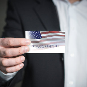 Carte De Visite Drapeau américain Gradation transparente Blanc