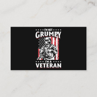 Carte De Visite Drapeau américain Je ne suis pas grincheux Je suis
