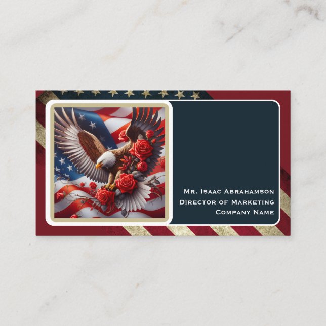 Carte de visite Drapeau Américain Patriotique (Devant)