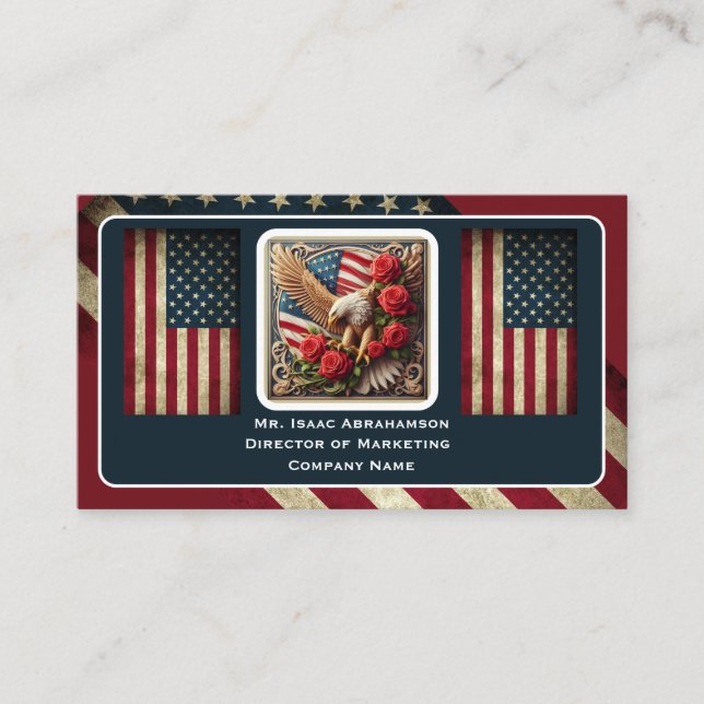 Carte de visite Drapeau Américain Patriotique (Devant)