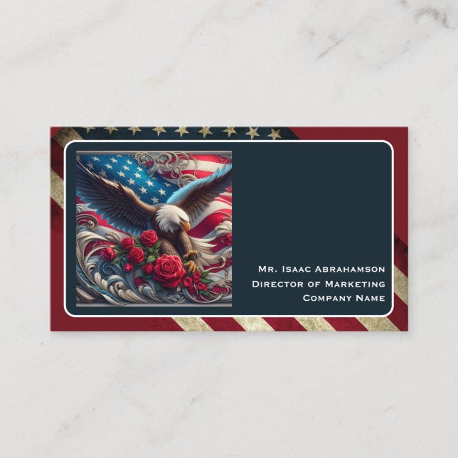 Carte de visite Drapeau Américain Patriotique (Devant)