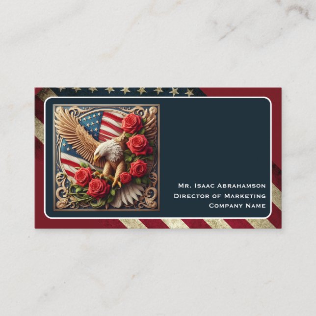 Carte de visite Drapeau Américain Patriotique (Devant)