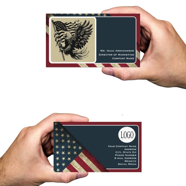 Carte De Visite Drapeau américain patriotique (Créateur téléchargé)