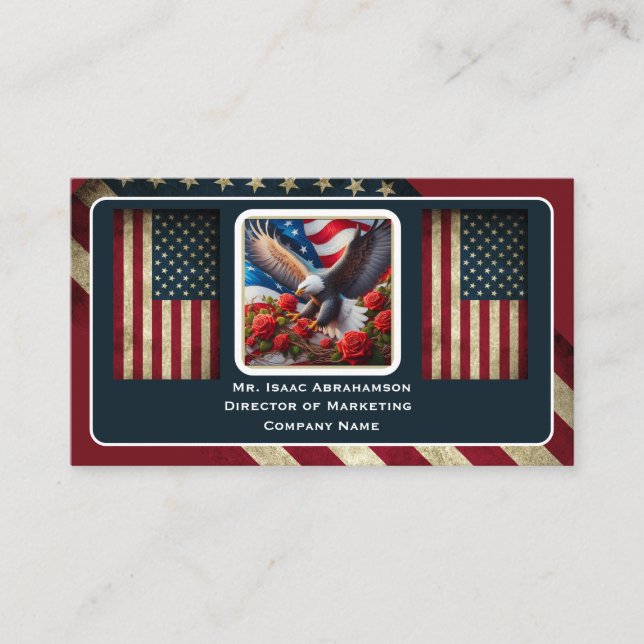 Carte de visite Drapeau américain patriotique (Devant)