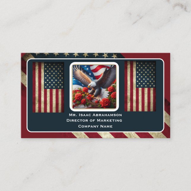 Carte de visite Drapeau américain patriotique (Devant)