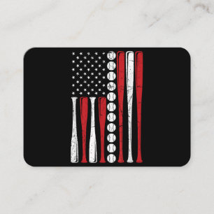 Carte De Visite Drapeau américain vintage de baseball du 4 juillet