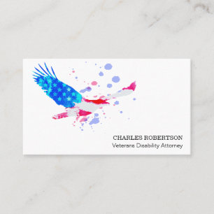 Carte De Visite ** Drapeau American Eagle Rouge Blanc + Bleu États