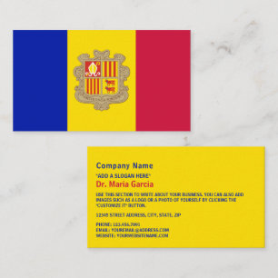 Carte De Visite Drapeau andorran, Drapeau d'Andorre