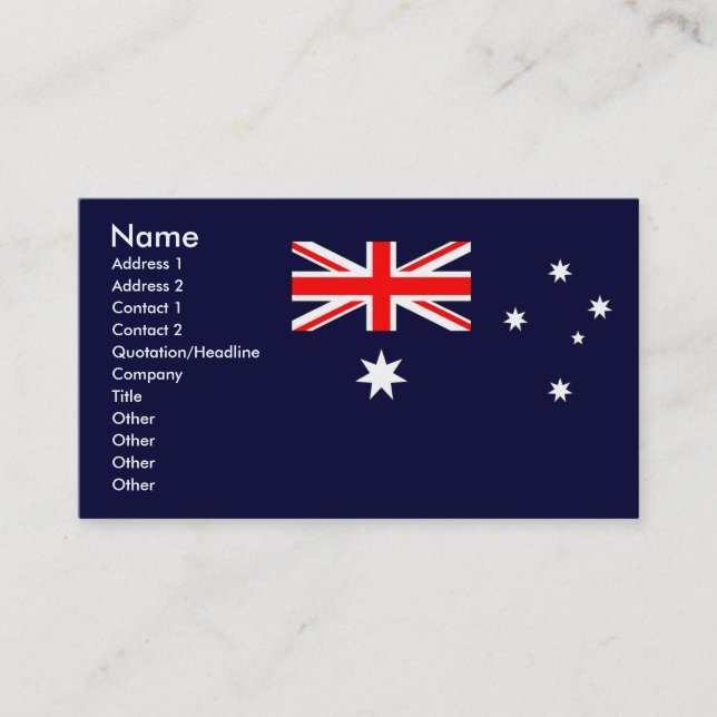 Carte De Visite Drapeau australien (Devant)