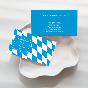 Carte De Visite Drapeau Bavière bleu et blanc Motif