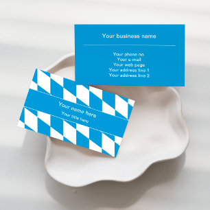 Carte De Visite Drapeau Bavière bleu et blanc Motif