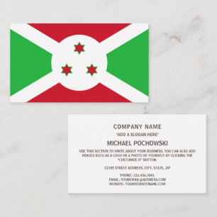 Carte De Visite Drapeau burundais, Drapeau du Burundi