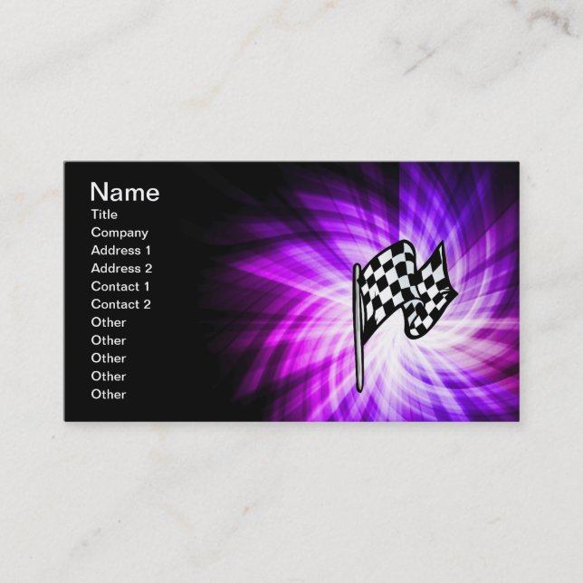 Carte De Visite Drapeau checkered; purple (Devant)