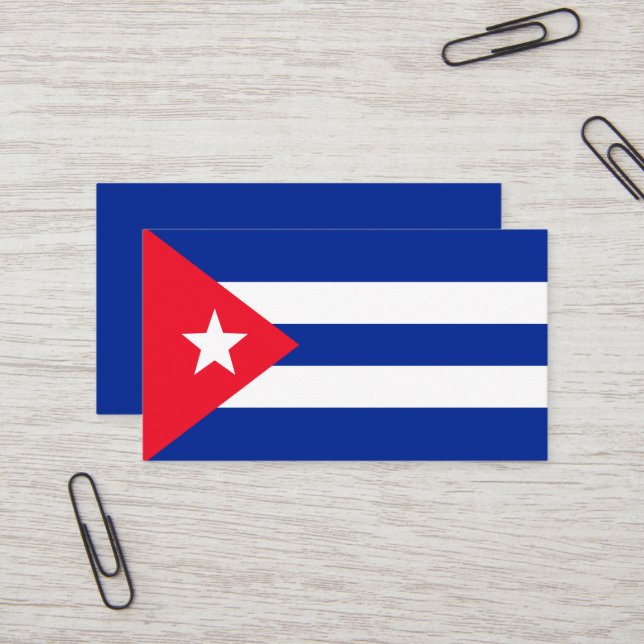 Carte De Visite Drapeau Cuba (Devant/Arrière en situation)