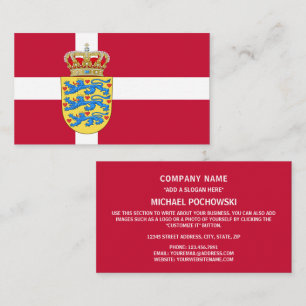 Carte De Visite Drapeau danois et armoiries du Danemark