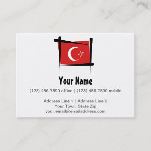 Carte De Visite Drapeau de brosse de la Turquie