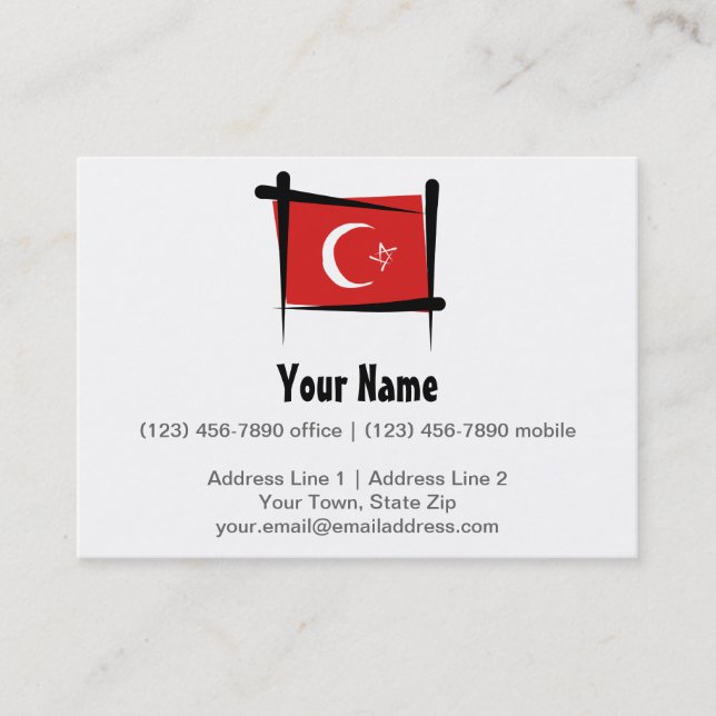 Carte De Visite Drapeau de brosse de la Turquie (Devant)