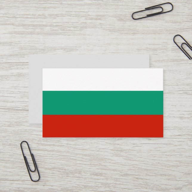 Carte De Visite Drapeau de Bulgarie (Devant/Arrière en situation)