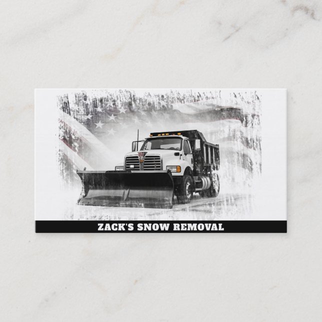 Carte De Visite *~* Drapeau de camion de déneigement noir et blanc (Devant)