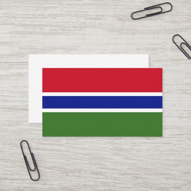 Carte De Visite Drapeau de Gambie (Devant/Arrière en situation)