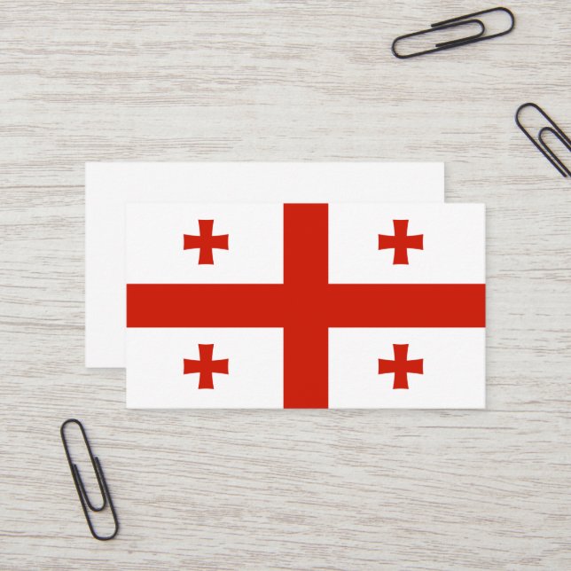 Carte De Visite Drapeau de Géorgie (Devant/Arrière en situation)