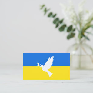 Carte De Visite Drapeau de la colombe de la paix en Ukraine - Libe