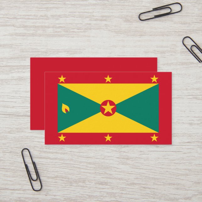 Carte De Visite Drapeau de la Grenade (Devant/Arrière en situation)
