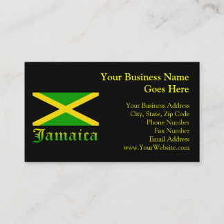 Carte De Visite Drapeau de la Jamaïque, Noir, Vert et Jaune