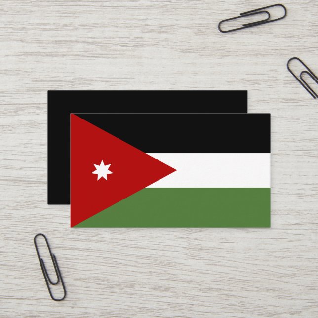 Carte De Visite Drapeau de la Jordanie (Devant/Arrière en situation)