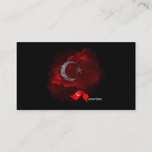 Carte De Visite Drapeau de la Turquie (Devant)