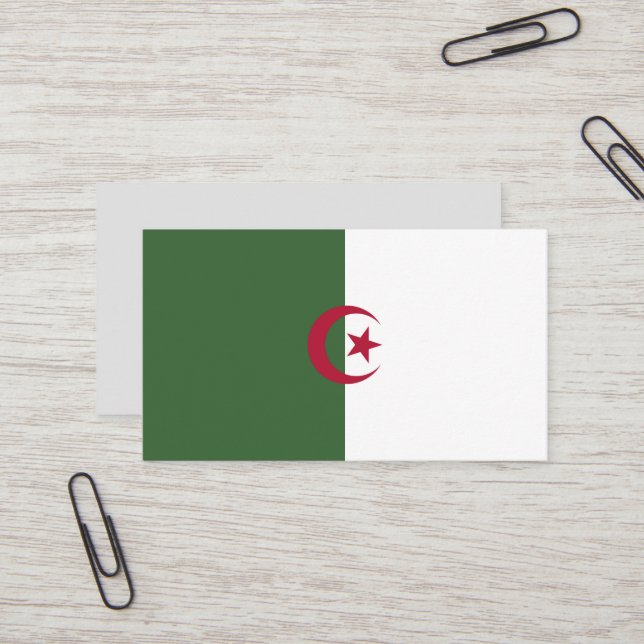 Carte De Visite Drapeau de l'Algérie (Devant/Arrière en situation)