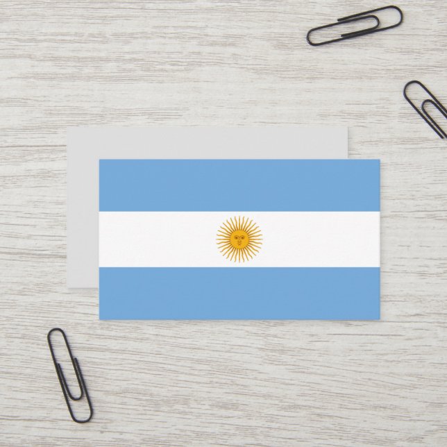 Carte De Visite Drapeau de l'Argentine (Devant/Arrière en situation)