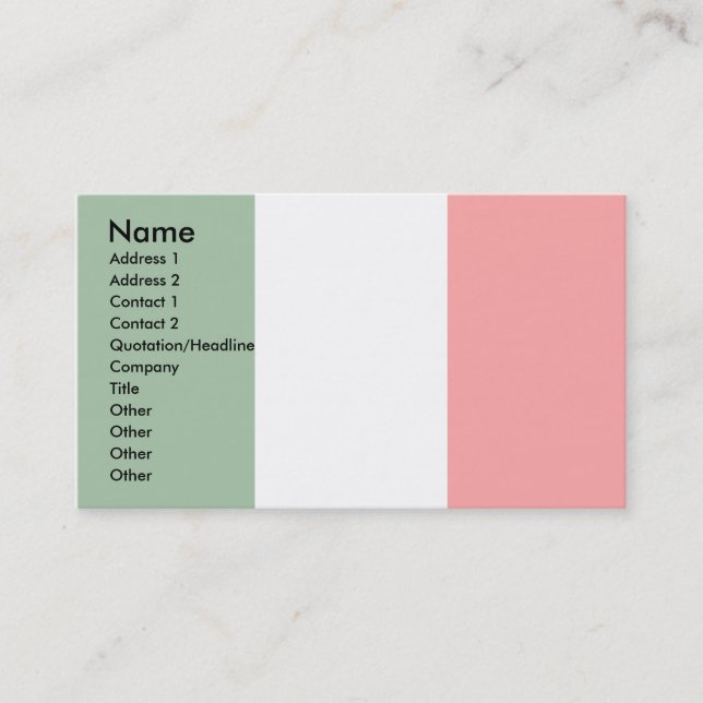 Carte De Visite Drapeau de l'Italie (Devant)