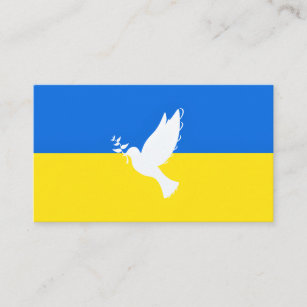 Carte De Visite Drapeau de l'Ukraine - La colombe de la paix - Lib