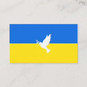 Carte De Visite Drapeau de l'Ukraine - La colombe de la paix - Lib