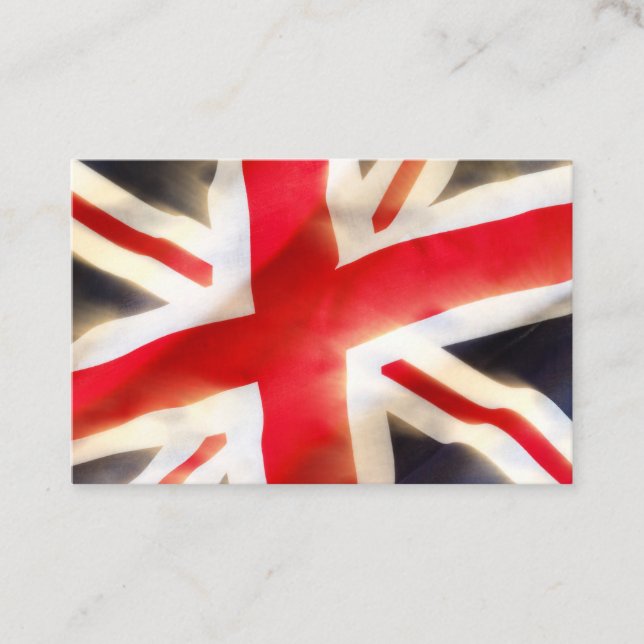 Carte De Visite Drapeau de l'Union Jack agitant au vent (Devant)