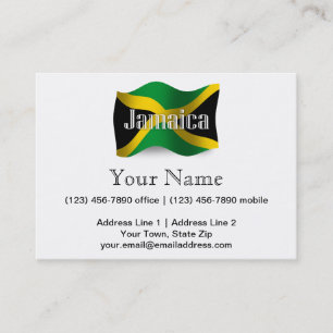 Carte De Visite Drapeau de ondulation de la Jamaïque