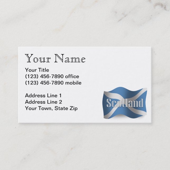 Carte De Visite Drapeau de ondulation de l'Ecosse (Devant)