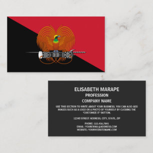 Carte De Visite Drapeau de Papouasie-Nouvelle-Guinée et emblème na