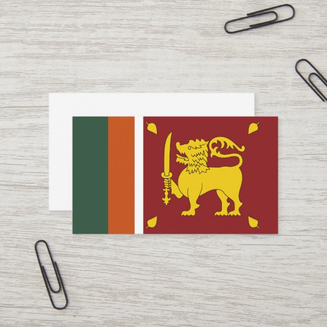 Carte De Visite drapeau de Sri Lanka (Devant/Arrière en situation)