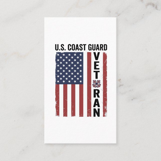 Carte De Visite Drapeau de Vétéran des Garde-Côtes Conception Vect (Devant)