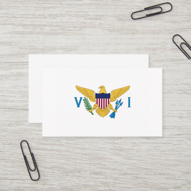 Carte De Visite drapeau des îles Vierges des États-Unis (Devant/Arrière en situation)