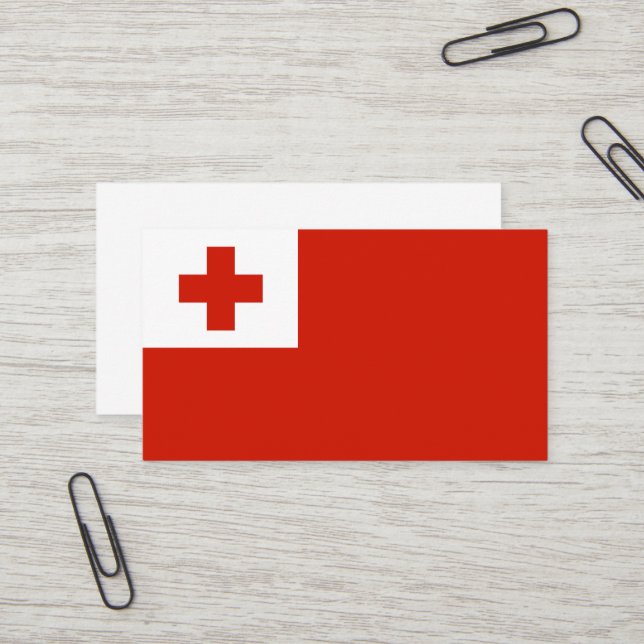 Carte De Visite Drapeau des Tonga (Devant/Arrière en situation)