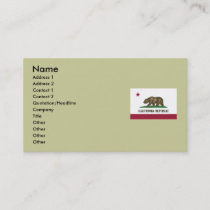 Carte De Visite Drapeau d'état de la Californie