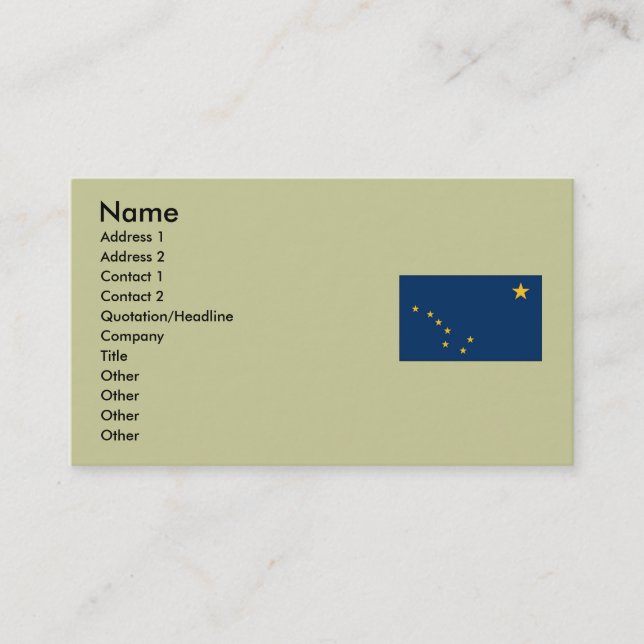 Carte De Visite Drapeau d'état de l'Alaska (Devant)