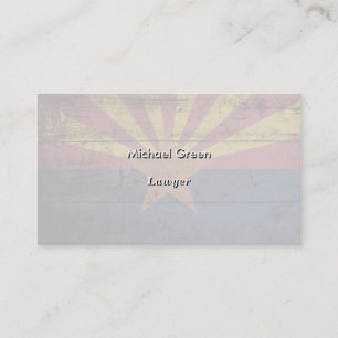 Carte De Visite Drapeau d'état de l'Arizona sur le vieux grain en