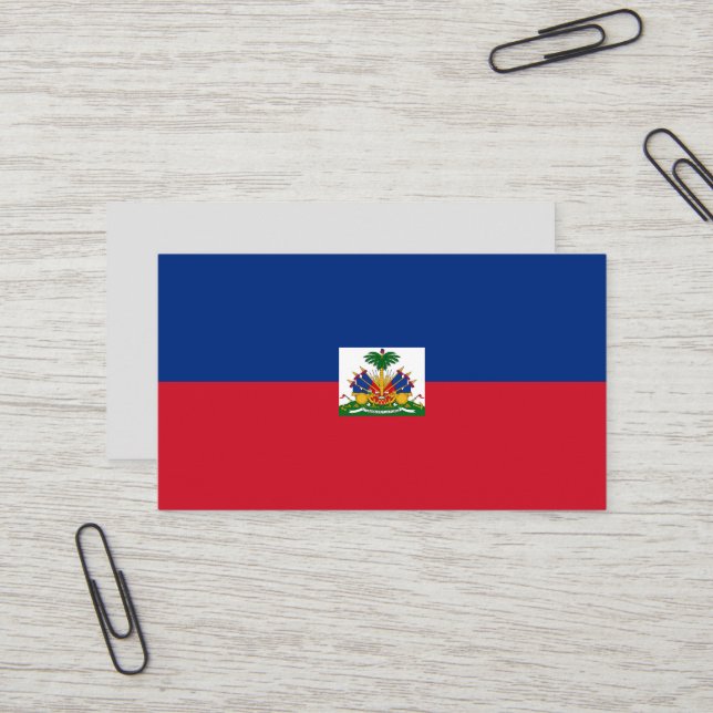 Carte De Visite Drapeau d'Haïti (Devant/Arrière en situation)